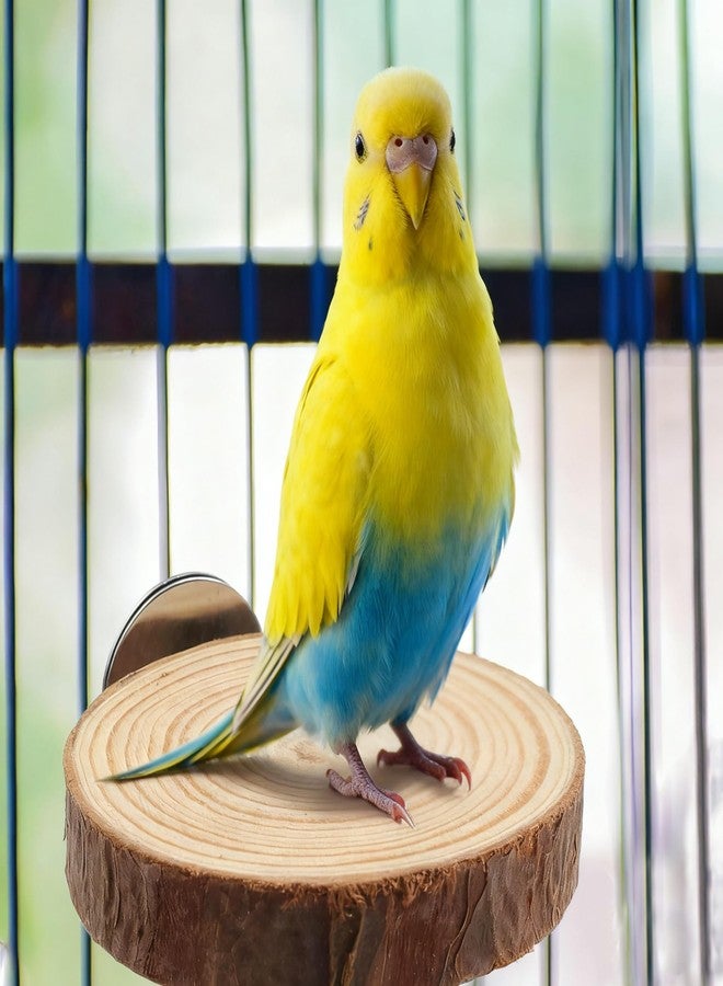 Meprotal Wood Bird Perch Stand for Cage, Natural Round Wooden Parrot Platform Bird Perch Bird Toy for Canary Parakeet Cockatiel Parrot Budgie Sparrow (2 Pcs, 3.3inch & 2.7inch) - Image 4